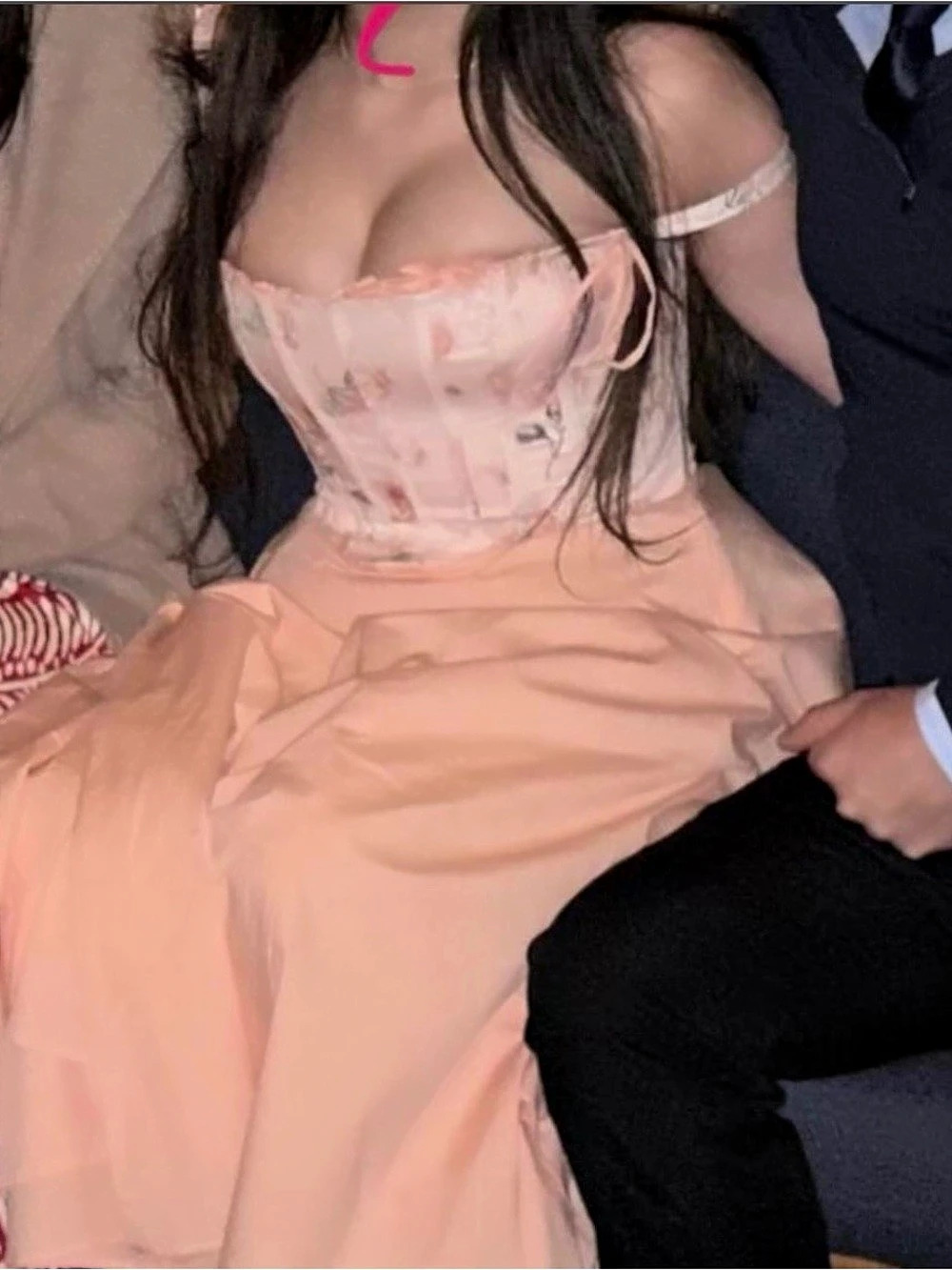 House of CB Seren Floral Corset Maxi Dress Pink Like New - Picture 4 of 5